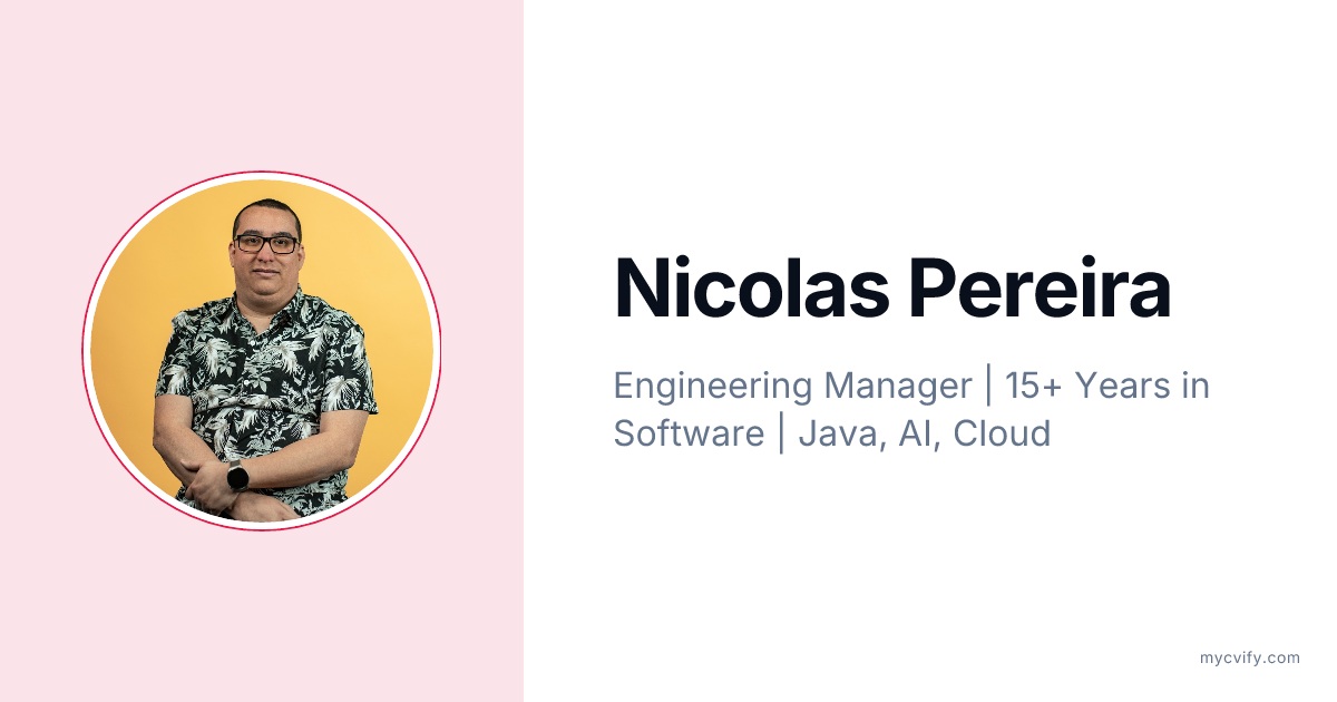 Nicolas Pereira — 研发经理 | 15年以上软件经验 | Java, AI, Cloud